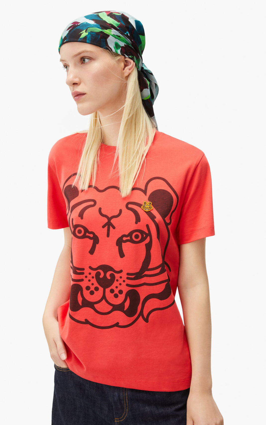 Camisetas Kenzo K Tiger loose fitting Mujer Rojas DAU318645